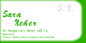 sara neher business card